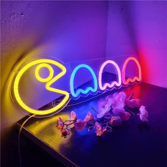 Pac Man Ghost LED Neon Light Game Sign Room Decor Atari 2600 Namco Retro Classic - Picture 6 of 8